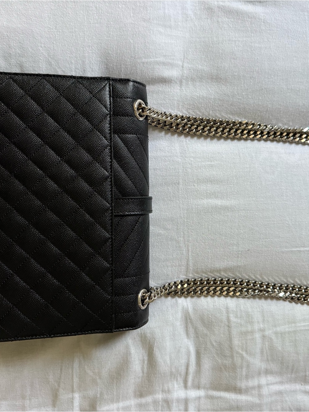 SAINT LAURENT ENVELOPE MEDIUM IN QUILTED GRAIN DE POUDRE EMBOSSED LEATHER - Picture 2 of 6